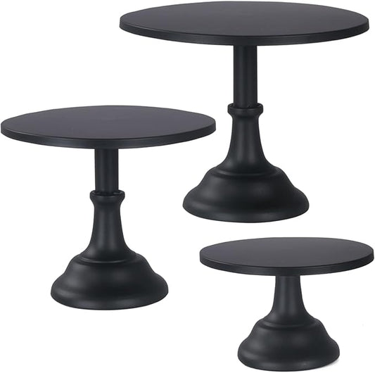 3 Pcs Metal Cake Stand, Cake Pop Stand Set of Disc Diameter 8" 10" 12", Tall Cake Stands for Dessert Table, Perfect Display for Wedding, Graduation Party, Birthday, Baby Shower, Decorations