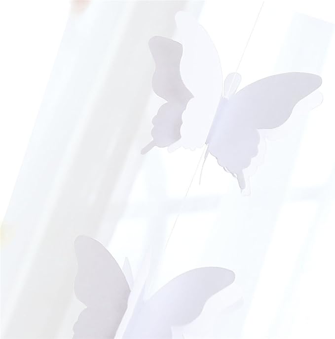 Butterfly Banner Decorative Paper Garland for Wedding Baby Shower Birthday Theme Decor 110 Inches Long Pack of 2 Pieces White