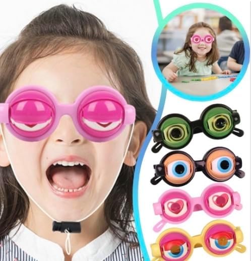 4PCS Moving Eyeball Sunglasses – Funny Wiggly Eye Glasses for Adults, Parties, Halloween & Photo Booth Props