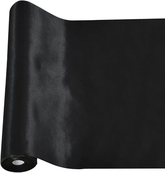 TONIFUL 12 Inch X 11yds Black Satin Extra Wide Christmas Ribbon for Outdoor Use, Ceremonies, Decorations