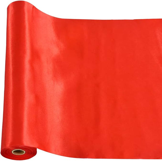 TONIFUL 12 Inch X 11yds Red Satin Ribbon - Extra Wide Christmas Ribbon for Outdoor Use, Grand Opening, Wedding Decoration
