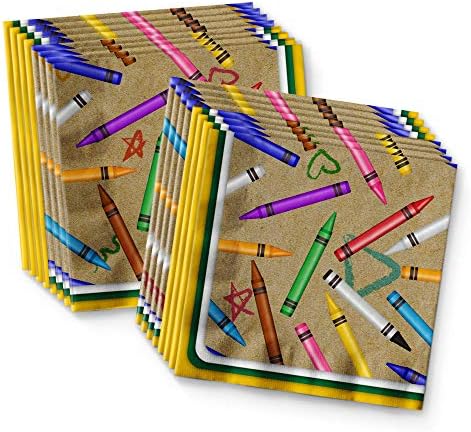 Crayon Birthday Party Supplies Set Plates Napkins Cups Tableware Kit for 16