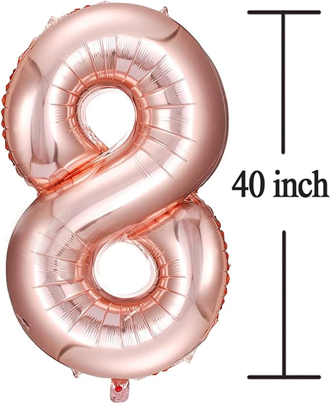 COLORFUL ELVE Rose Gold 18 Number Balloons Big Giant Jumbo Large Number 18 Foil Mylar Balloons for Girl 18th Birthday Party Decorations
