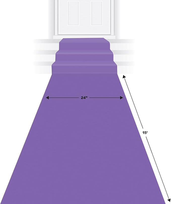 Beistle Polyester Fabric Novelty Purple Aisle Runner for Birthdays and Princess Theme Parties