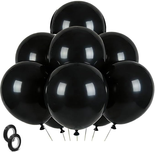 Black Balloons Party Decorations 30 Pack 18 inch Round Halloween Latex Balloons for Black Themed Wedding Graduation Anniversary Birthday Party Backdrop Decorations