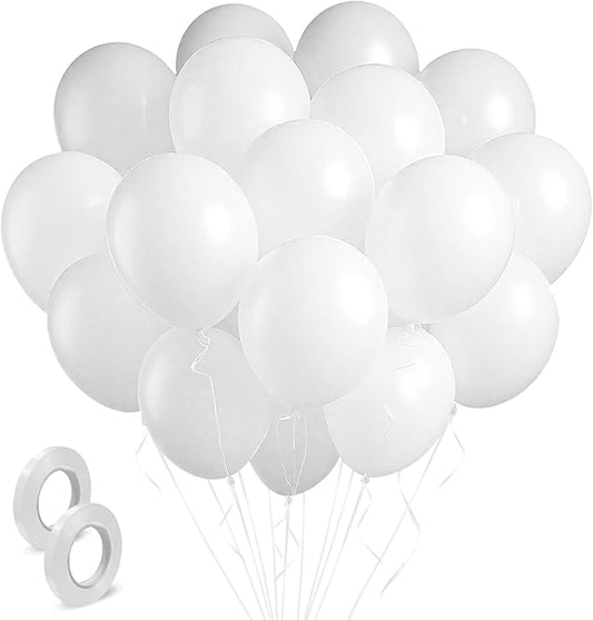 White Balloons Birthday Decorations 160 Pack 5 inch Round Ballons for White Themed Wedding Graduation Birthday Party Backdrop 4th of July Decorations Independence Day