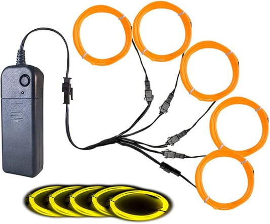 Neon Light 5-in-1 Meter Wire，Portable Battery Pack with Decorative Wire，Suitable for Birthday Parties，Thanksgiving and Other Occasions. (Yellow)