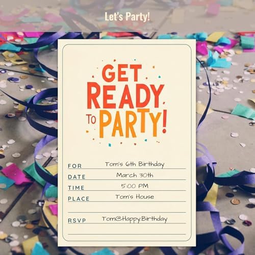 Get Ready To Party Invitations, All Occasions, Wedding, Birthday