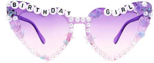 CIEHER Birthday Glasses for Women Girls Rhinestones Birthday Sunglasses Birthday Accessories Party Favors