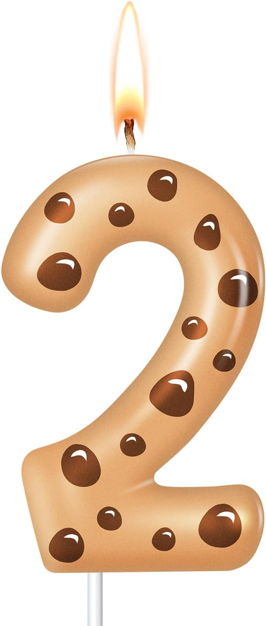 MTLEE Number Birthday Candle Monster Theme Candles Cookies Cake Topper for Girl Boy Cartoon Birthday Party Cake Decorations Supplies(Orange,Number 2)