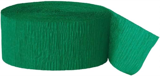 Premium Emerald Green Crepe Paper Streamer - 81 ft (1 Pc) - Perfect for Birthdays, Weddings, and Events