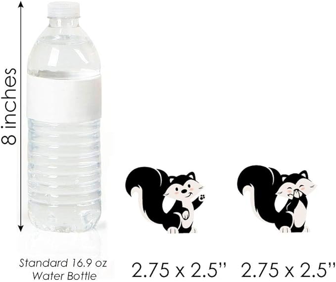 Big Dot of Happiness Little Stinker - Dessert Cupcake Toppers - Woodland Skunk Baby Shower, Birthday Party Clear Treat Picks - Set of 24