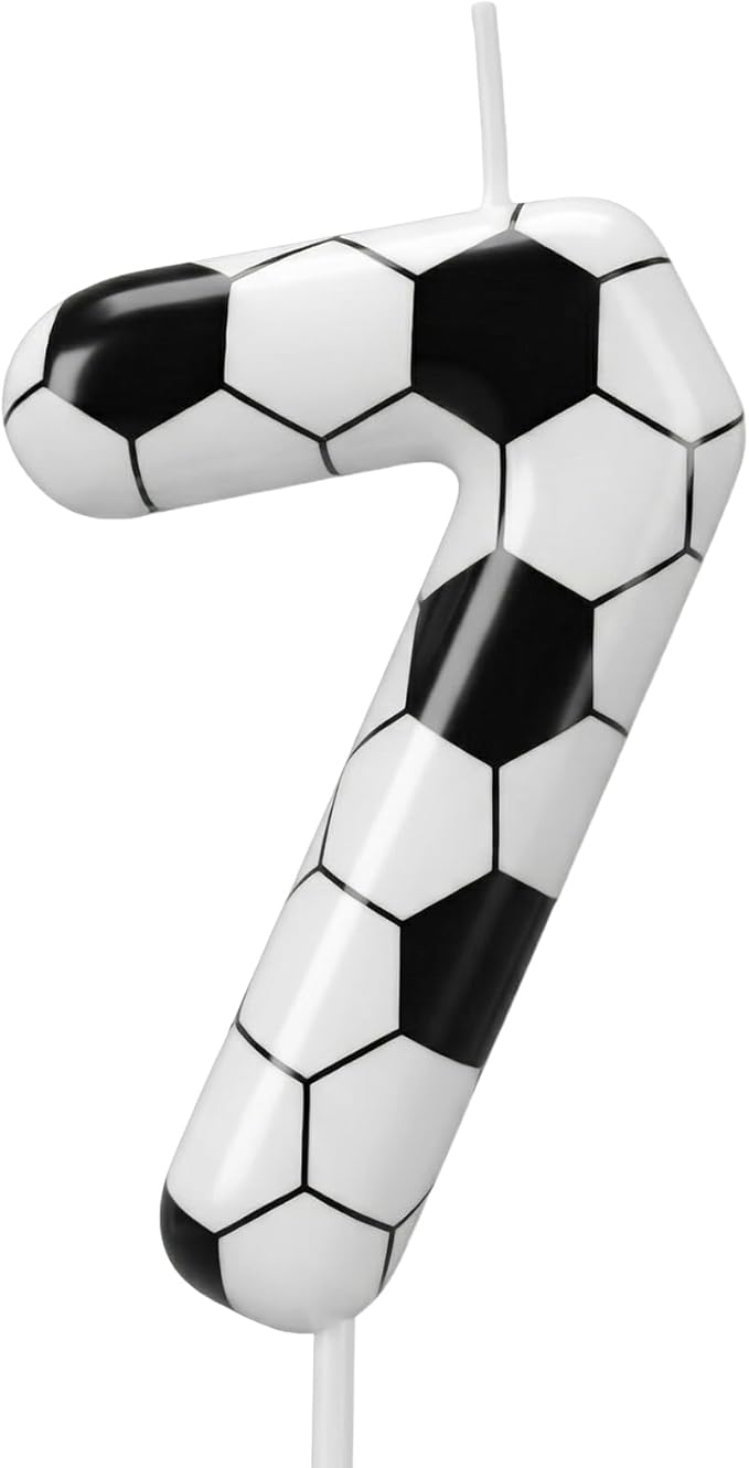 Soccer Number 7 Birthday Candle, 7th Birthday Candle Sport-Theme Cake Topper, Soccer Theme Party Decorations for Boys Girls, Party Supplies Birthday Gifts