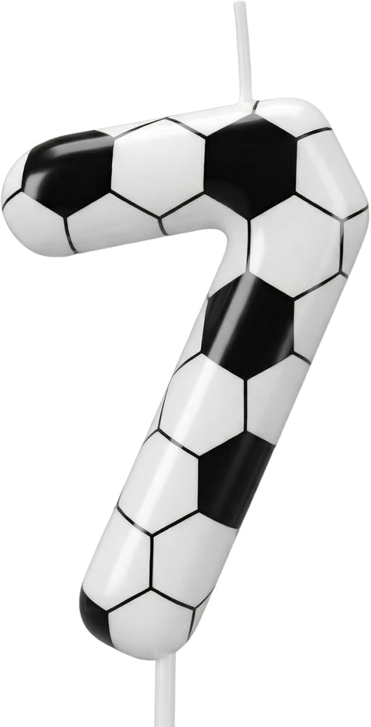 Soccer Number 7 Birthday Candle, 7th Birthday Candle Sport-Theme Cake Topper, Soccer Theme Party Decorations for Boys Girls, Party Supplies Birthday Gifts