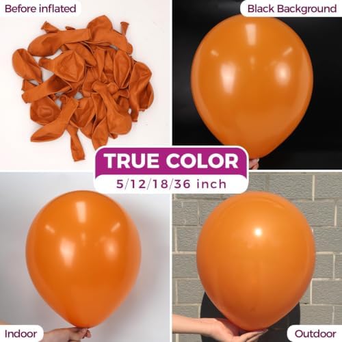 Bezente Burnt Orange Giant Balloons Latex Party Balloons 8 Pack 36 inch
