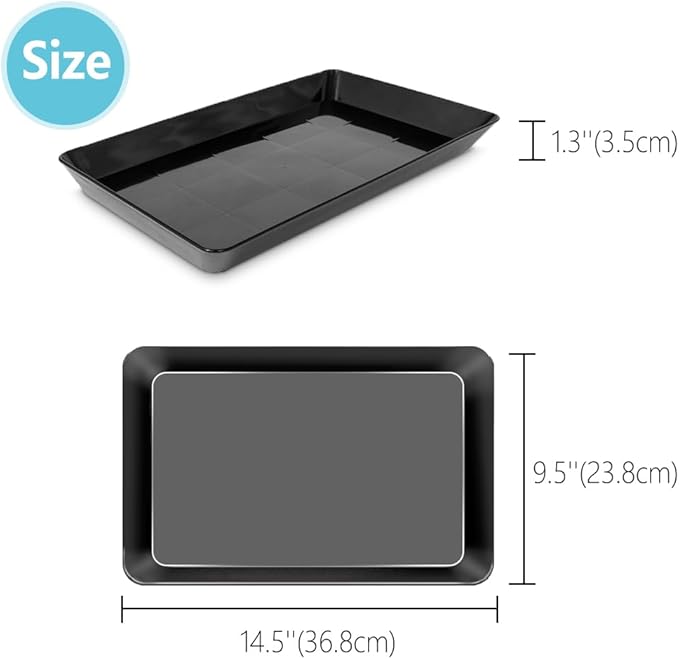 Serving Tray Platter, 3 Pcs Food Tray for Veggie Fruit Snack Dessert Cookie Cheese, Food Trays for Party Supplies Display, Plastic Platters for Serving Food, Large Trays, BPA Free