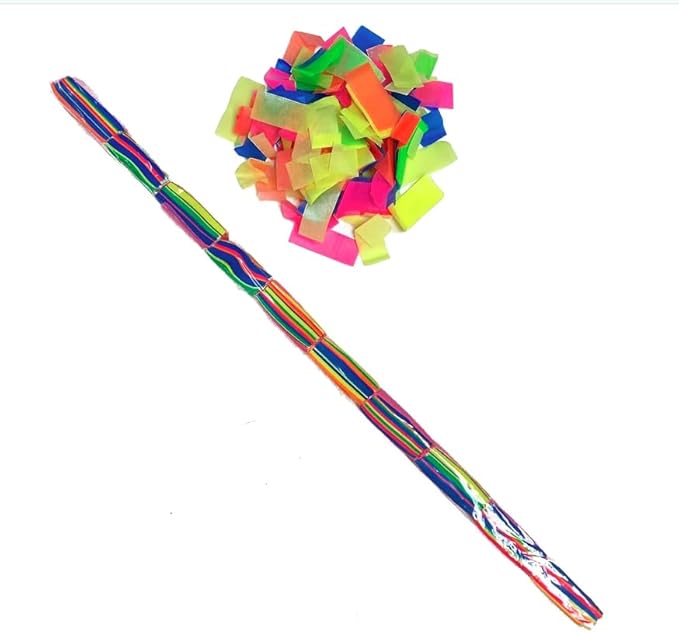 Ultimate Confetti - Neon UV Multicolor Tissue Confetti - Speed Load Cannon Sleeve (1/4lb)