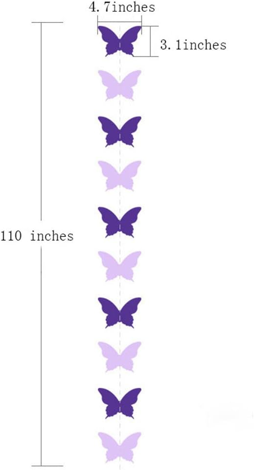 Butterfly Banner Decorative Paper Garland for Wedding Baby Shower Birthday Theme Decor 110 Inches Long Pack of 2 Pieces White