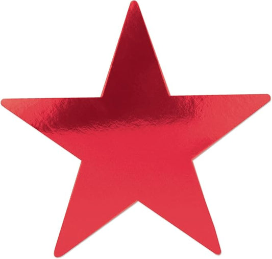 Beistle 36 Piece Durable Paper Red Star Cut Outs For Christmas New Year Hanging Décor Birthday Party Classroom Bulletin Board Supplies, 9"