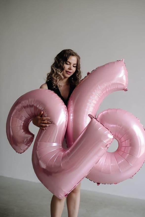 40 Inch Numbers 23 Balloon, Big Foil 23th Birthday Balloons Decorations for Women, Pastel Pink Number Balloon for 2 3 23 32 Wedding Memorial Day's Graduation Supplies