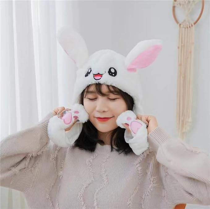 LYLPYHDP Bunny Hat, Funny Plush Bunny Hats, Plush Christmas Rabbit Hat, Party Cosplay Cute Animal Hats.