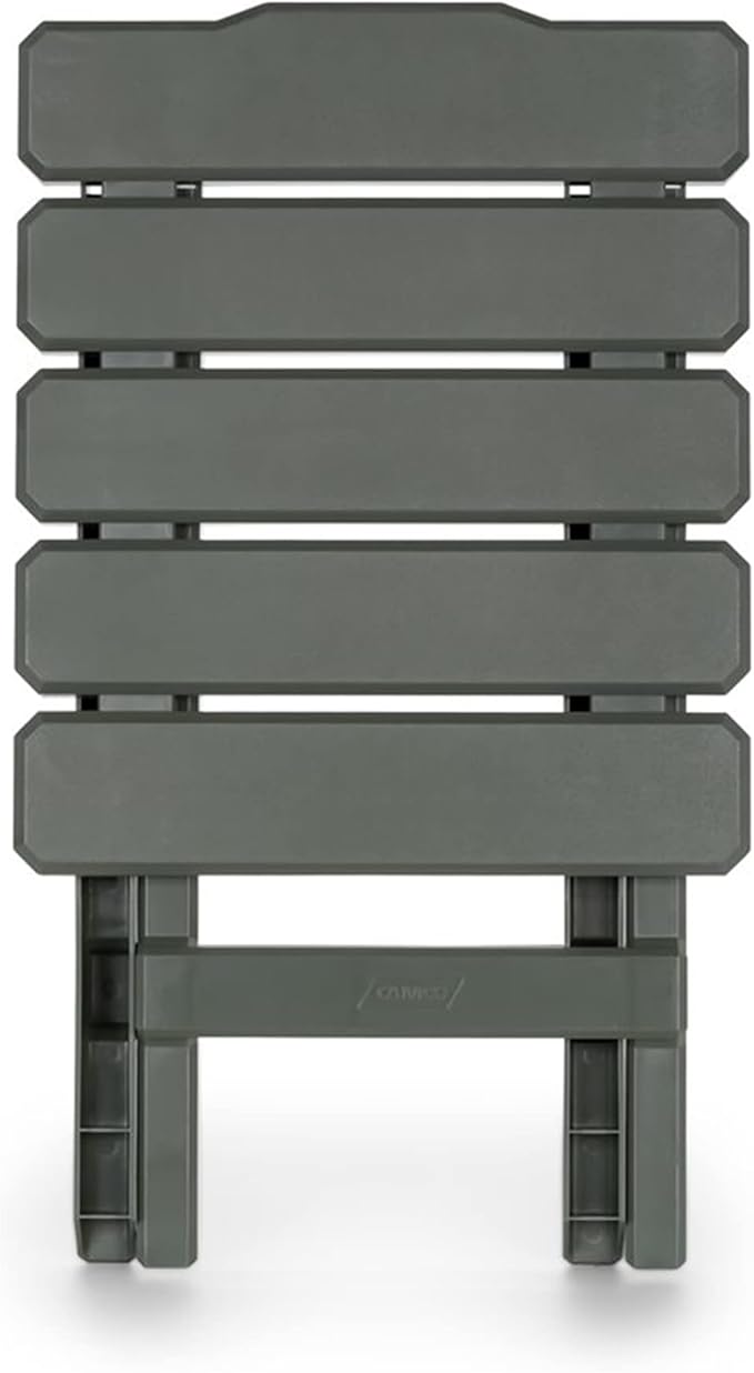 Camco Adirondack Portable Outdoor Camping Small Weatherproof Rustproof Durable Plastic Folding Side Table for Indoor and Outdoor Use, Sage (2 Pack)