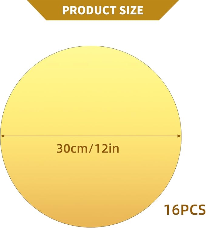 16Pack Pack Round Mirror Centerpieces for Tables, No Glass Acrylic Gold Circle Mirror Tray Candle Plates Mirror Tiles for Wedding Birthday Graduation Party Table Centerpieces Decorations (12inch/30cm)