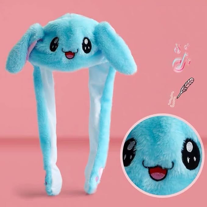 umbresen Bunny Hat Ear Moving Jumping Rabbit Hat Funny Plush Cap for Kids