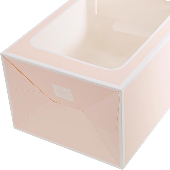 Tosnail 30-Pack Pink Gift Bags with Window, 9.8 Inches Tall Clear Favor Boxes, See Through Bag for Gifts, Party Favors, Weddings, Bridal Shower