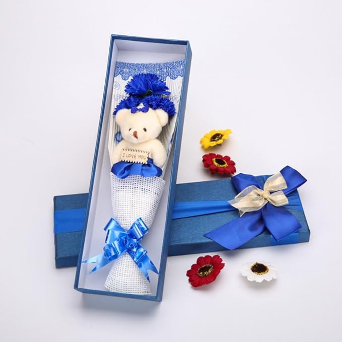 LIUYAXI Blue Satin Ribbon 2 Inch x 6 Rolls Total 60 Yards Use for Gift Wrapping, Flower Bouquets, Hair Bows, Wedding, Invitation Cards, Christmas