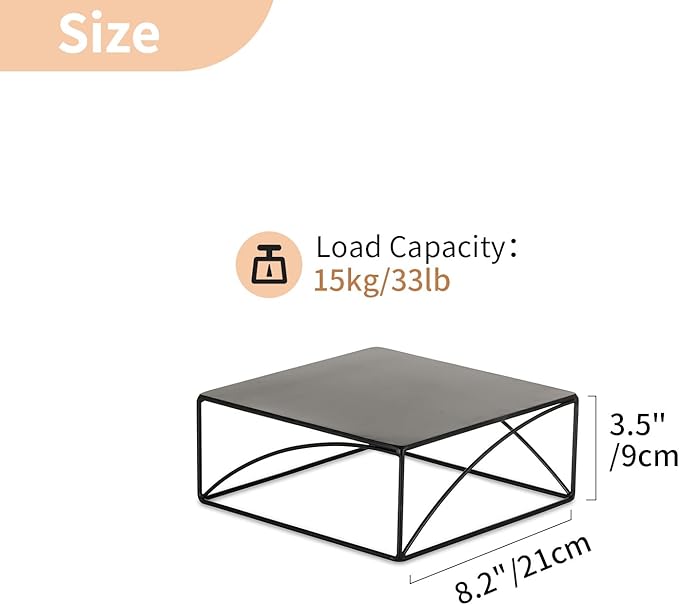NUPTIO Cake Stand Cupcake Display Metal Dessert Pedestal Stands Food Riser Black Display Plate for Party Halloween Birthday Event Kitchen Table Baby Shower Square Buffet Vase Plant Stand
