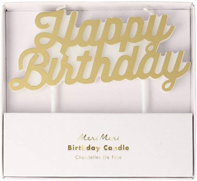 Meri Meri Happy Birthday Text Candle (Pack of 1), Unscented Meri Meri Birthday Candles