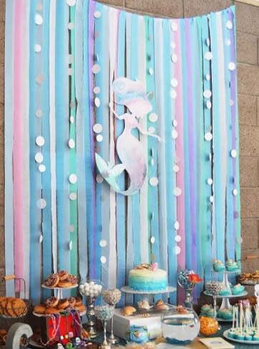 ZOOYOO Crepe Paper Streamers 6 Rolls 486ft,Purple Light Purple and Blue Party Streamers Backdrop for Birthday Wedding Bridal Baby Shower Party Decorations