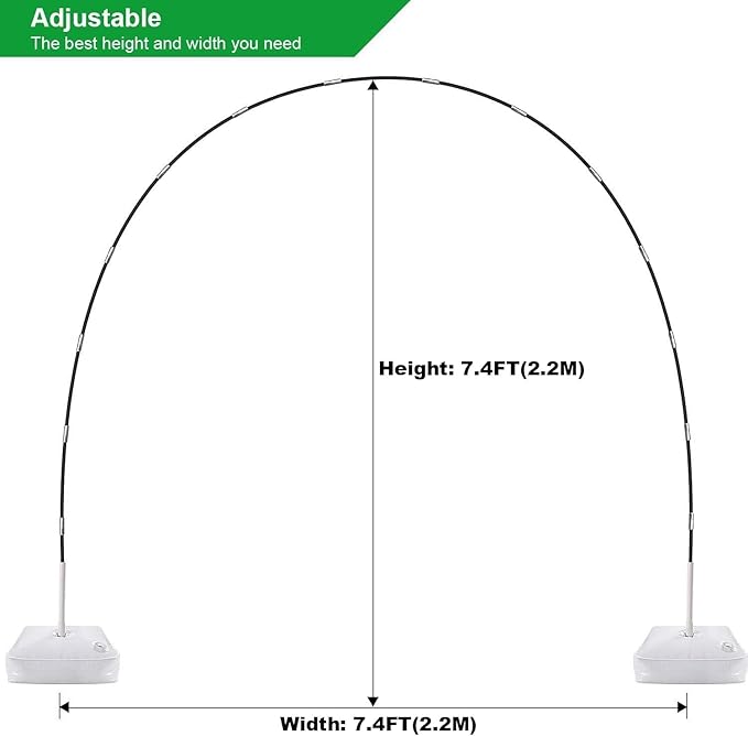 IDAODAN Balloon Arch Kit and Balloon Pump, Balloon Arch Stand with Electric Balloon Pump, Adjustable Wide Garland Arch for Wedding Baby Shower Birthday Party Supplies Decorations