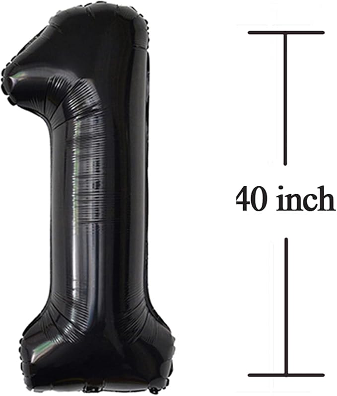 Black 13 Number Balloons Big Giant Jumbo Large Number 13 Foil Mylar Balloon for Boy 13th Birthday Party Decorations