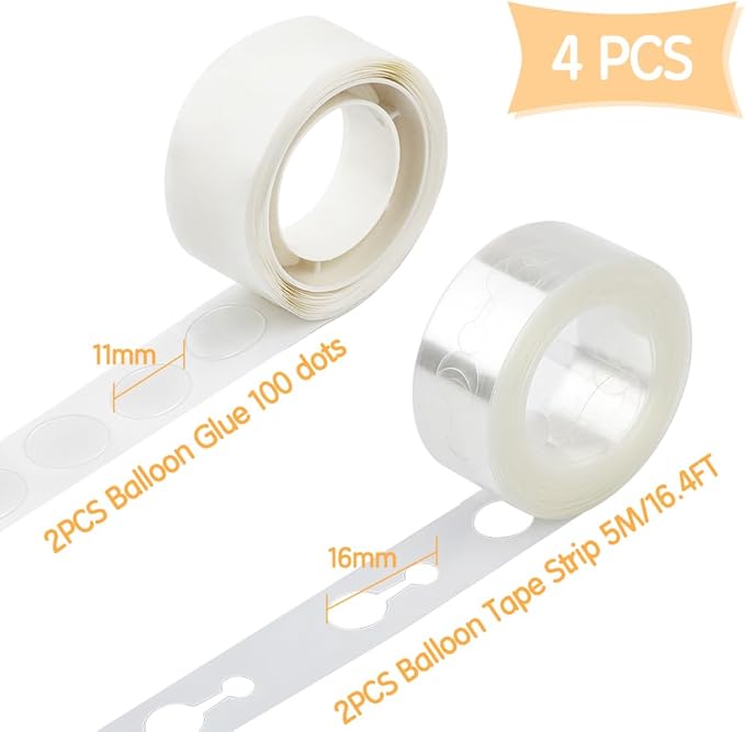 Balloon Arch & Garland Kit - 32.8 Ft Double Hole Tape, 200 Dots Point Glue Stickers, DIY Balloon Decorating Kit for Valentines, Birthday, Wedding, Graduation