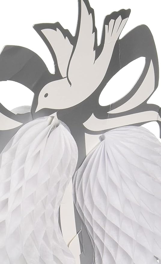 Beistle Tissue Bell Centerpiece, 12-Inch, White/Silver (Pack of 2)