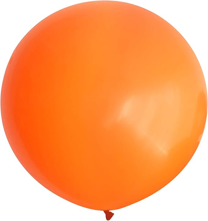 36 Inch Giant Latex Balloons, Standard Orange Round Balloons for Birthdays Weddings Receptions Festival Party Decoration, Pack of 5 Pcs