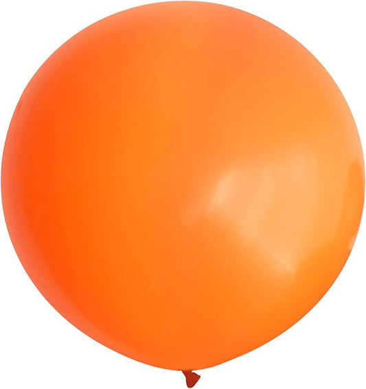 36 Inch Giant Latex Balloons, Standard Orange Round Balloons for Birthdays Weddings Receptions Festival Party Decoration, Pack of 5 Pcs