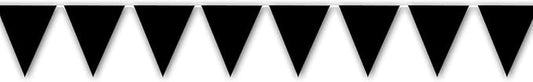 Beistle Black Indoor/Outdoor Pennant Banner, Sports Party and Birthday Wall Decoration, 11-Inch by 12-Feet