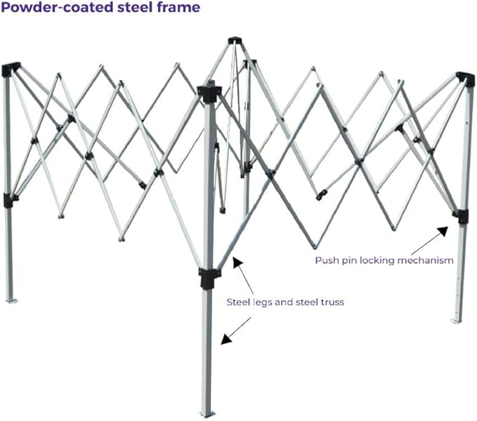 Impact Canopy 040000001 Slant Leg Canopy, 10' x 10', White-No Sidewall
