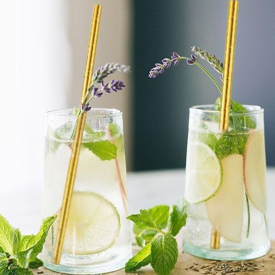 Gold Paper Straws – Disposable Eco-Friendly Drinking Straws for Parties, Weddings, Cocktails & Events, Premium Metallic Gold Party Straws for Large Gatherings, 200 Count