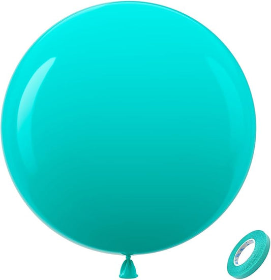 Bezente Teal Giant Balloons 36 Inch - 8 Pack Jumbo Teal Balloons Large Round Turquoise Latex Balloons for Wedding Bridal Shower Birthday Party Backdrop Decorations