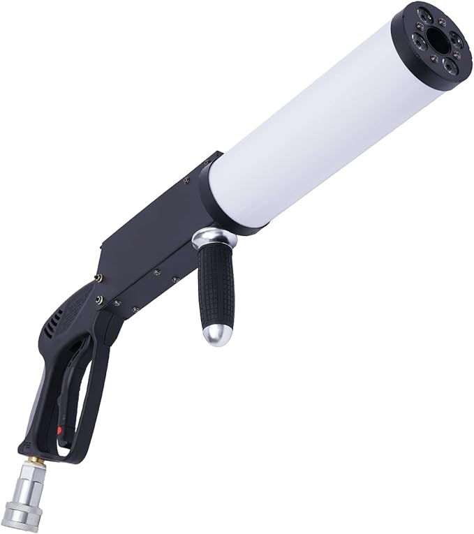 LED CO2 Jet Gun for Wedding DJ Party, RGB Automatic Color-Changing Handheld CO2 Cannon Gun DJ Fog Gun CO2 Jet Machine Blaster with 10ft Hose for Stage Effect, Concert, Disco, Halloween