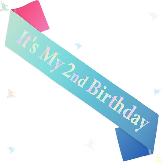 Macaron Birthday Party Favor It's My Birthday Sash Happy Bday Sashes with Iridescent Foil Letter Macaron It's My Bday Sash for Party Decor Supply