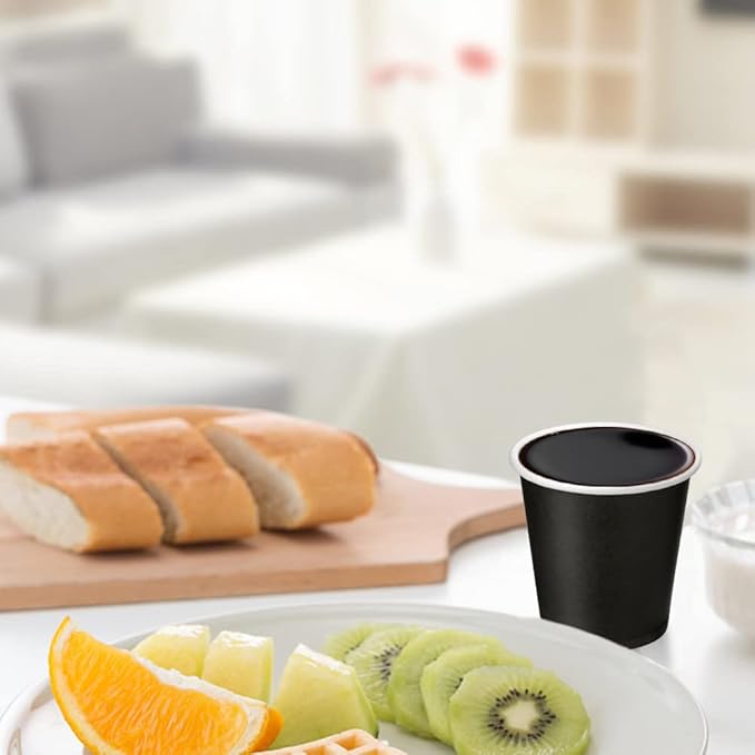 3 oz Paper Cups, Black Mouthwash Cups 50 Count, Disposable Bathroom Cups, Espresso Cup Small Paper Cups for Party, Picnic, Travel, Espresso and Snack