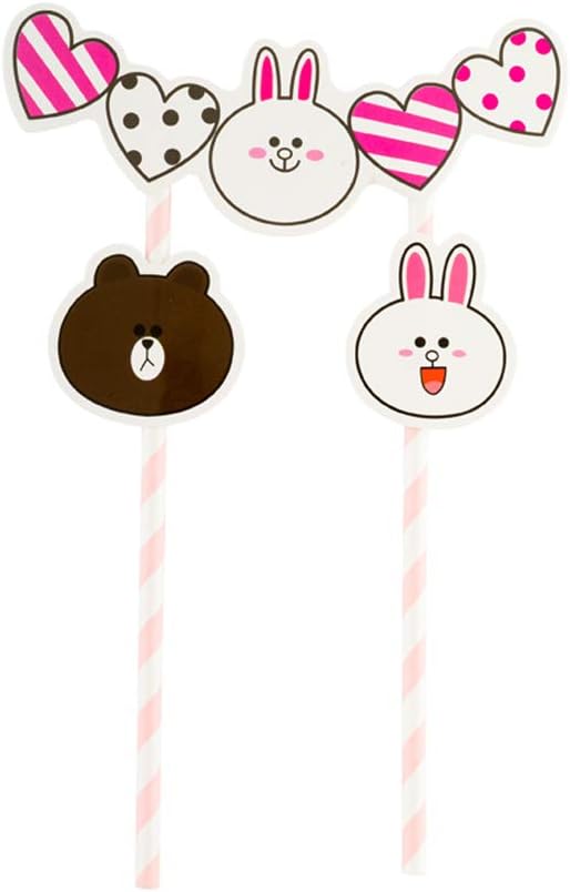 Restaurantware Top Cake Bunny Cake Toppers 100 Assorted Rabbit Cake Toppers - Features Bunnies Bears And Hearts For Kids' Birthday Parties Weddings Or Baby Showers Paper Bunny Cake Decorations