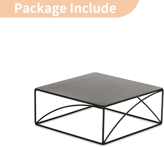 NUPTIO Cake Stand Cupcake Display Metal Dessert Pedestal Stands Food Riser Black Display Plate for Party Halloween Birthday Event Kitchen Table Baby Shower Square Buffet Vase Plant Stand