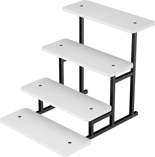 Cupcake Stand for 50 Cupcakes 4 Tiered Tray Stand for Food Cookie Wooden Dessert Display Risers for Party Wedding Buffet Stepped Risers Display Stands for Vendor Farmers Market Display, White