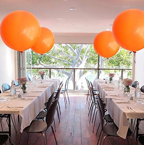 36 Inch Giant Latex Balloons, Standard Orange Round Balloons for Birthdays Weddings Receptions Festival Party Decoration, Pack of 5 Pcs